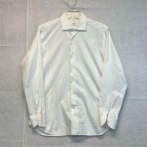 GUGLIELMINOTTI Dress Shirt Men's Large White Regular Fit Long Sleeve Button Up